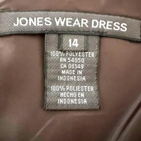 NWT Jones Wear Chocolate Brown Tiered Chiffon Cocktail Dress | Size 14 - Picture 5 of 8